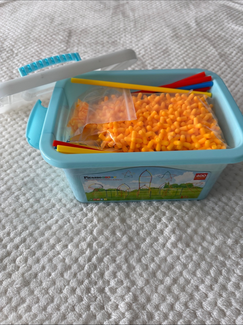 🏗️ 🆕 PicassoTiles 400-Piece Construction Straws & Connectors Building Set